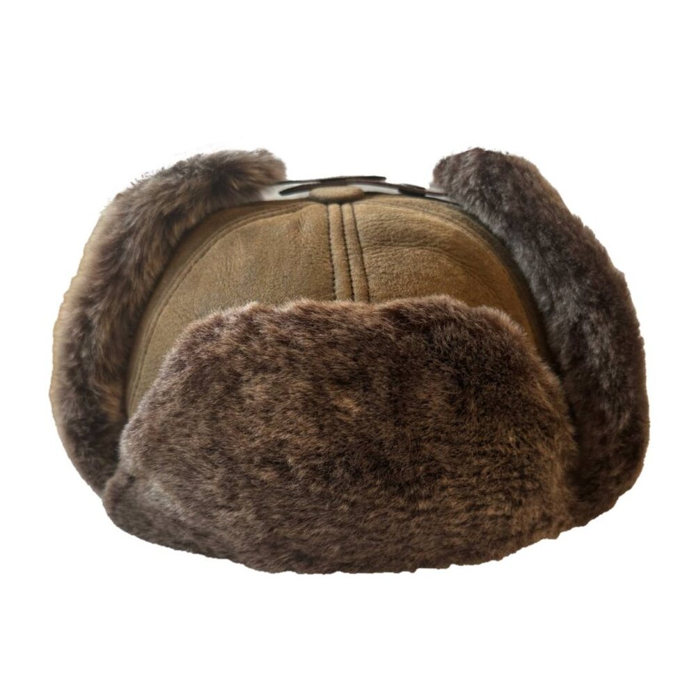 Shearling Sheepskin Leather Trapper Hat Aviator winter hat Ushanka with ear flap